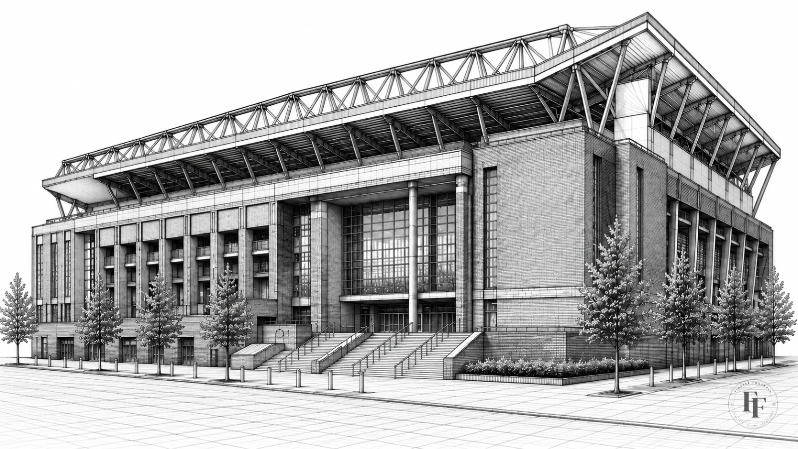 Architectural sketch of Liverpool FC's Anfield