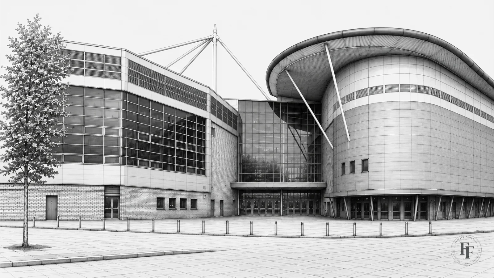 Architectural sketch of Coventy City FC's Coventry Builder Society Arena