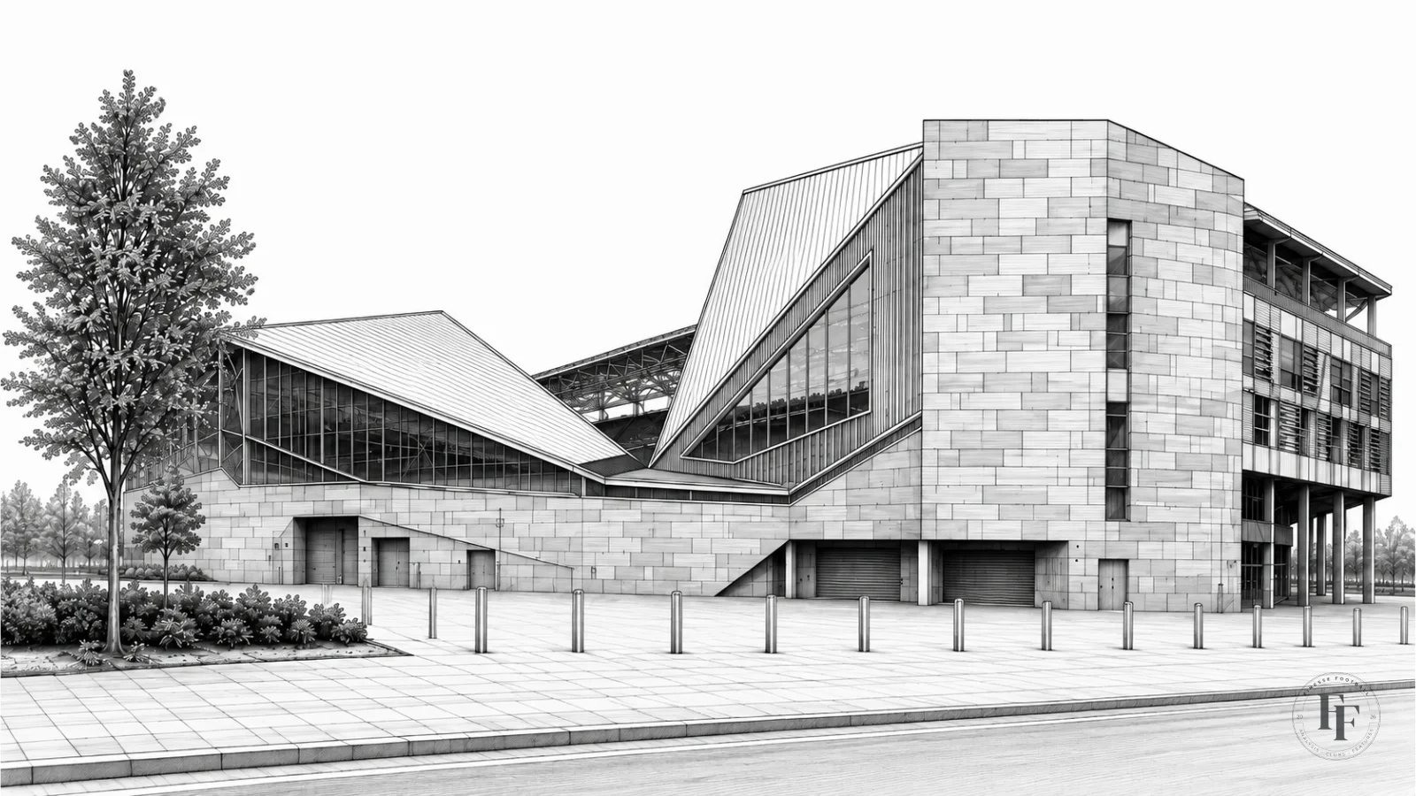 Architectural sketch of Brentford FC's Gtech stadium