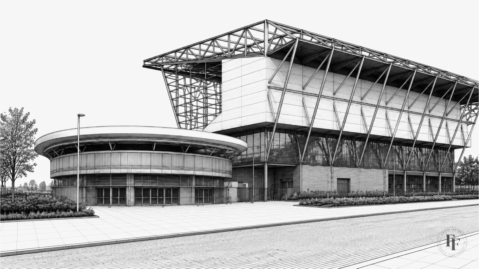 Architectural sketch of AFC Bournemouth's Vitality Stadium